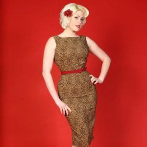 Tatyana 50s Leopard Print Wiggle Dress